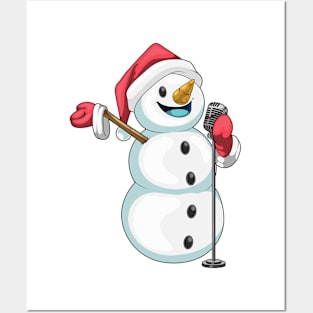 Snowman Christmas Singer Posters and Art